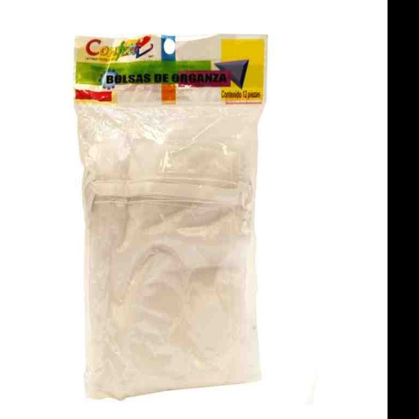 BOLSA ORGANZA CONFETTI 12X15CM.BLANCO E.12